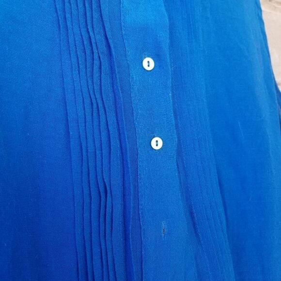 FEVER SLEEVELESS BLUE PLEATED TOP. SIZE S - Picture 5 of 12